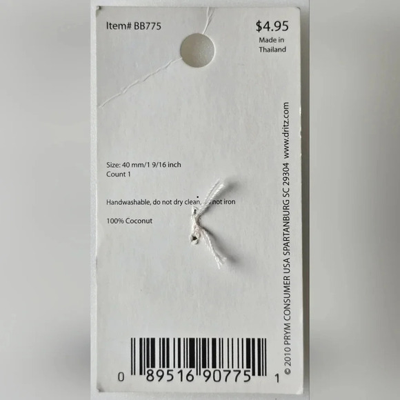 2 Large Real Coconut Shell Buttons | Belle Buttons by Dritz - Picture 4 of 4